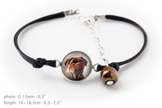 Dogue De Bordeaux.  Bracelet For People Who Love Dogs.  Photojewelry.  Handmade.  Ca