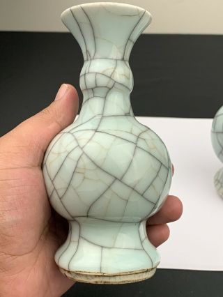Wonderful Chinese Possible Antique 1900s Crackle Vases 3