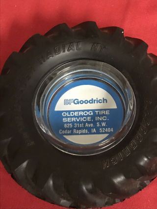 Vintage Bf Goodrich Rubber Tire Advertising Ashtray Olderog Tire Iowa