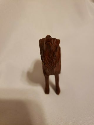Hand Carved Wood Wooden Ironwood Small Standing Wolf Howling Figurine 3¾ 