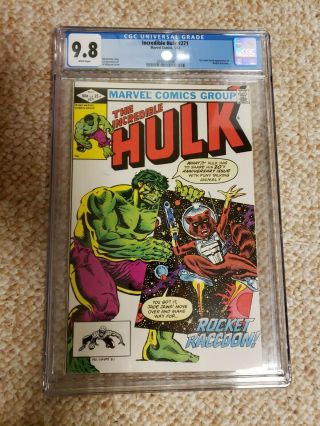 Incredible Hulk 271 Cgc 9.  8,  Freshly Graded.  Marvel Comics 1st Rocket Raccoon