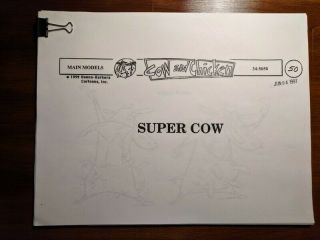Vintage Cn - Cow And Chicken “super Cow” Main Model Pack - 15,  Pages,  Rare
