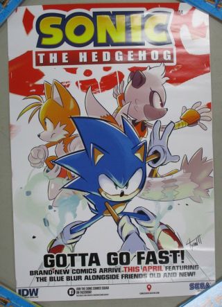 Sonic The Hedgehog Gotta Go Fast Comic Promotional Poster Idw Publishing