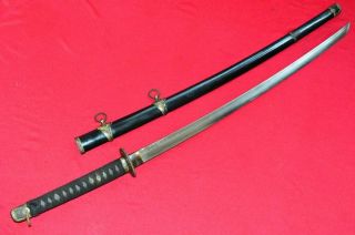 Ww2 Japanese Military Sword Samurai Officer Katana Sharpen Blade Signed