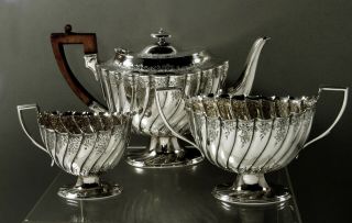 English Sterling Silver Tea Set 1894 Joseph Rodgers
