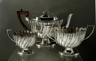 English Sterling Silver Tea Set 1894 Joseph Rodgers 2