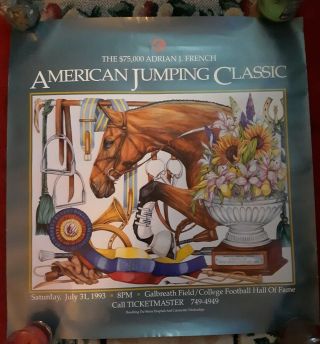 1993 American Jumping Classic Horse Show Poster - Design By Jane W Gaston (rare)