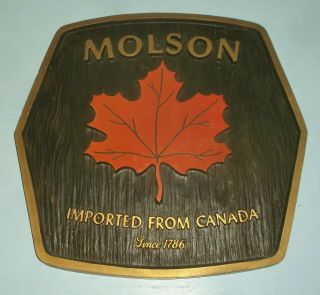 Vintage Molson Canada Beer Sign Maple Leaf Foamboard Bar Man Cave Advertising