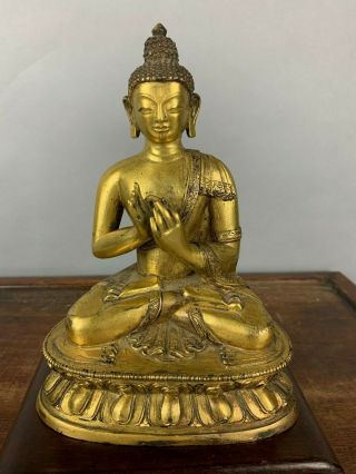 17th/18th C.  Chinese Gilt Bronze Figure Of Buddha