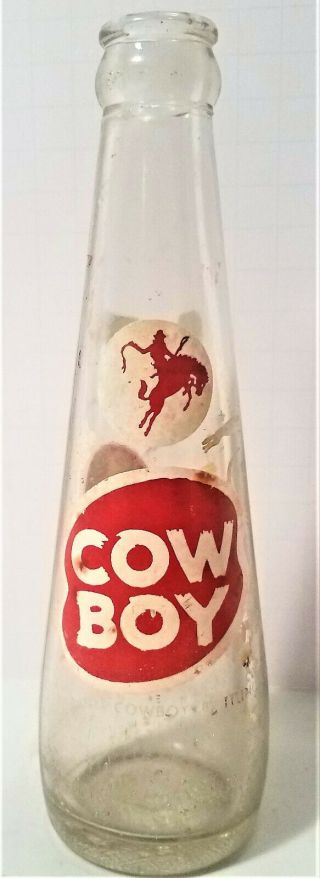6 Oz Cow Boy Acl Soda Pop Bottle Chicago Il Western Theme