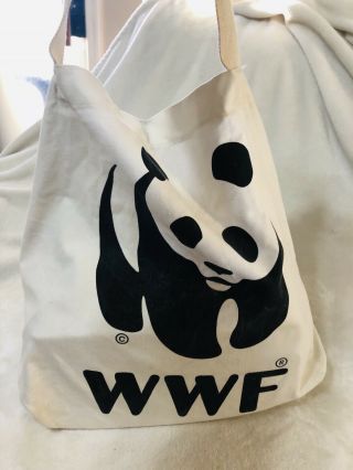World Wildlife Fund Wwf Panda Logo Tote Bag White Black 