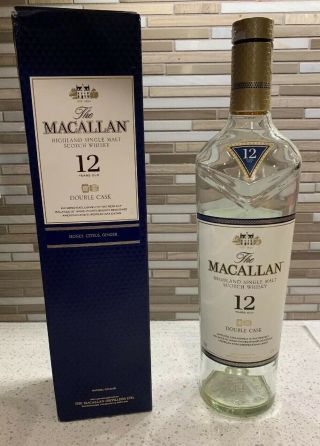 The Macallan 12 Years Old Single Malt Scotch Whiskey Empty Bottle