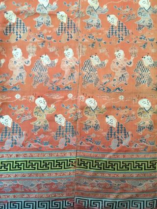 Antique Chinese Silk Hundred Boys Panel 11