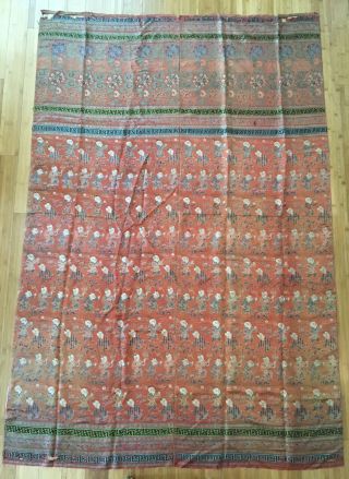 Antique Chinese Silk Hundred Boys Panel