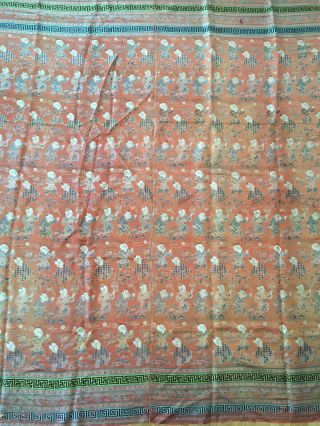 Antique Chinese Silk Hundred Boys Panel 2