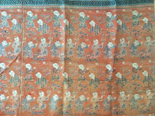 Antique Chinese Silk Hundred Boys Panel 5