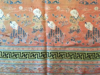 Antique Chinese Silk Hundred Boys Panel 8