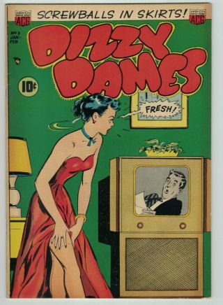 Dizzy Dames No.  3 Golden Age Comic Book 1952 Gga 1 Acg