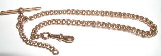 " Antique 9ct Rose Gold Single Kerb Link Albert Chain " Circa 1900 29.  5g