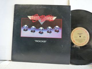 Near Promo Aerosmith " Rocks " Lp From 1976 Pcq - 34165 Quad @