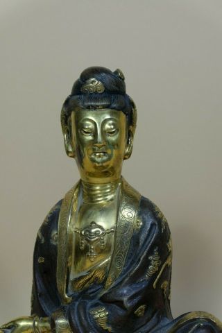 Antique Chinese Brass Gilt Figure Of GuanYin. 2