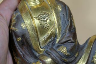 Antique Chinese Brass Gilt Figure Of GuanYin. 8