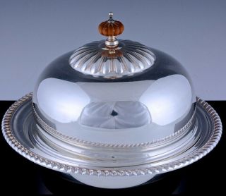Top Quality Elegant Birks Regency Silver Plate Crepe Pancake Server Butter Dish