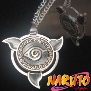 Naruto Anime Sasuke Uchiha Crazy Mangekyou Sharingan Eye Spin Pendant Necklace