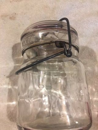 TRADE MARK KEYSTONE REGISTERED PINT JAR WITH GLASS LID AND WIRE BAIL CLOSURE 2