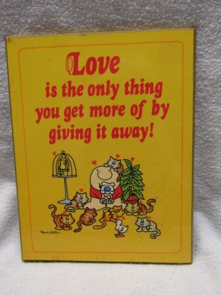 Ziggy Love With Cats & Kittens Bird And Fuzz Plaque