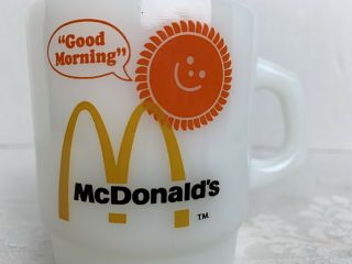 VINTAGE MC DONALD ' S GOOD MORNING ANCHOR HOCKING FIRE KING COFFEE MUG CUP 2
