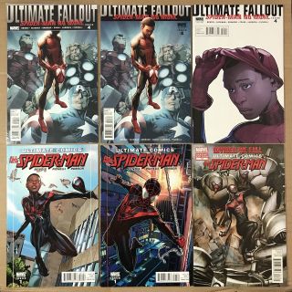 Ultimate Comics All - Spider - Man 1 & 13 Variant Fallout 4 Miles Morales Vf/nm