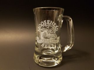Moosehead Beer Canadian Lager - Heavy Clear Glass Stein 5 - 3/4 "