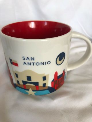 2012 Starbucks Coffee Mug You Are Here San Antonio Texas Alamo 14 Oz