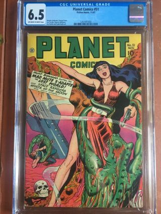 Planet Comics 51 Cgc 6.  5 Ow/w Classic Cover Gga Fiction House Sweet
