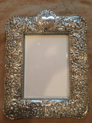 Antique Tiffany & Co.  Sterling Silver Floral Repousse Frame