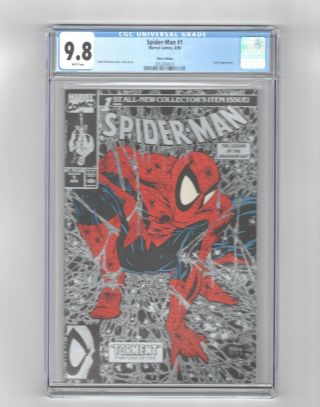 Spider - Man 1 Silver Cover Cgc Graded 9.  8