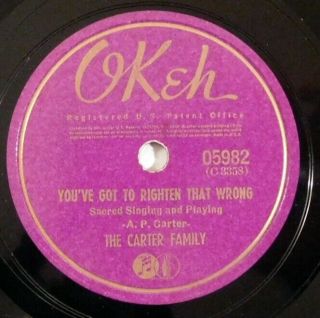 Country 78 Rpm The Carter Family You 