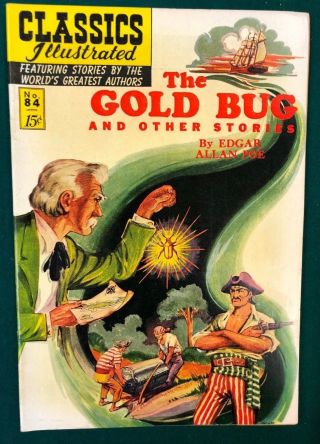 Classics Illustrated 84 The Gold Bug By Edgar Allan Poe (hrn 85) 1st 1951 Vf