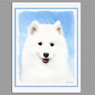 6 Samoyed Puppy Dog Blank Art Note Greeting Cards