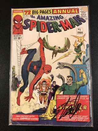 The Spider - Man Annual 1 Signed By Stan Lee (first Sinister Six)
