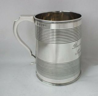 Antique George Iii Sterling Silver Pint Beer Mug/ Tankard 1811/ H 11 Cm/ 305 G