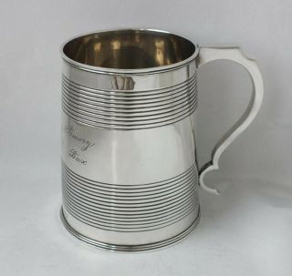Antique George III Sterling Silver Pint Beer Mug/ Tankard 1811/ H 11 cm/ 305 g 2
