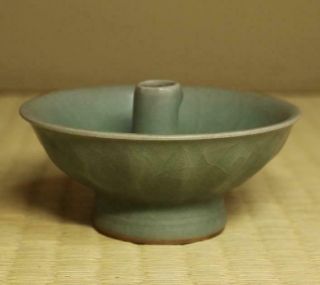 Chinese Song Dynasty Longquan Celadon Incense Stand / W 10.  3× H 5.  6[cm] Plate 11