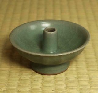 Chinese Song Dynasty Longquan Celadon Incense Stand / W 10.  3× H 5.  6[cm] Plate