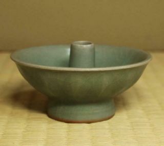 Chinese Song Dynasty Longquan Celadon Incense Stand / W 10.  3× H 5.  6[cm] Plate 2