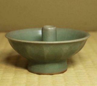 Chinese Song Dynasty Longquan Celadon Incense Stand / W 10.  3× H 5.  6[cm] Plate 3