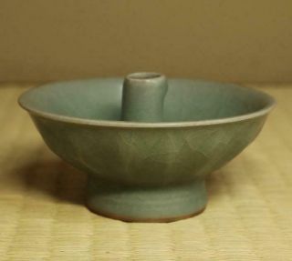 Chinese Song Dynasty Longquan Celadon Incense Stand / W 10.  3× H 5.  6[cm] Plate 5