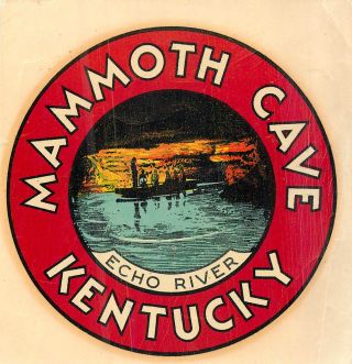 Mammoth Cave Kentucky Echo River Vintage Water Slide Decal