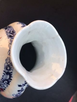 Estate Antique Chinese Famille Rose Blue White Flatten Baluster Vase 7